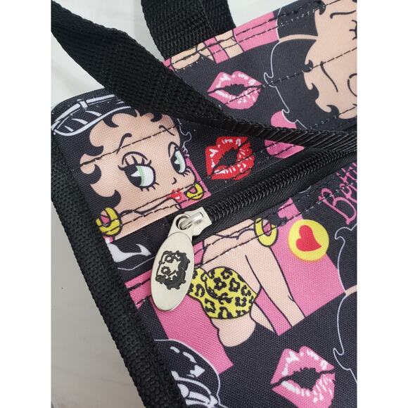 NEW Betty Boop Cheetah Nylon Carry Tote Purse Bag‎ Travel Bingo Bag Retro - Picture 3 of 9